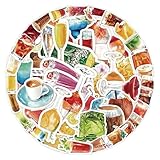 Paquete de calcomanías de vinilo para cóctel, bebida, estética, bar, bebidas, impermeables, para laptop, botella de agua, maleta, patineta, diario, 50 unidades para adultos