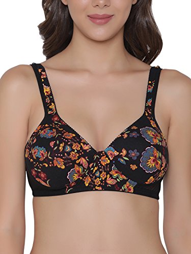 Image of Clovia Womens Padded Non-Wired Floral Print T-Shirt Bra