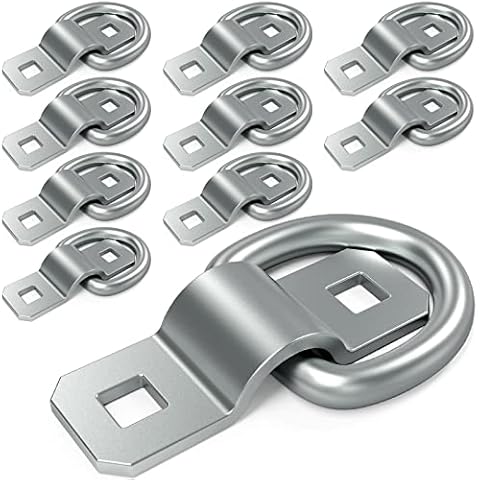 IRENPORU 10 PCS 3/8" D-Rings Heavy Duty Truck Tie Down Anchors,Steel 6000 Pound Tie Down Rings Hooks for Trailer,Boats,Vans,for Trailer Cargo Control,Tying Down Cover