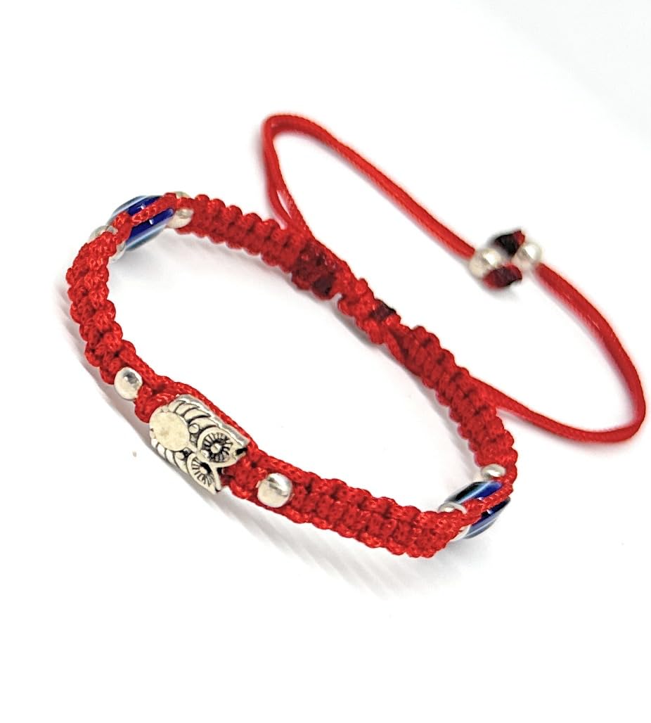Jyokrish Handmade Adjustable Red thread Metal Silver owl Blue Evil eye Metal beads Nazariya bracelet for |Men |Boys |Girls |Women | Free Size| Lucky charms| hand Band (B0BS4GG1HS) Amazon Price History, Amazon Price Tracker