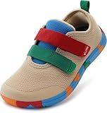 WHITIN Wide Barefoot Shoes for Boys Toddler Minimalist Zero Drop Sneakers Girls Kids Size 6 Fashion School Walking Running Sport Khaki Multi 23