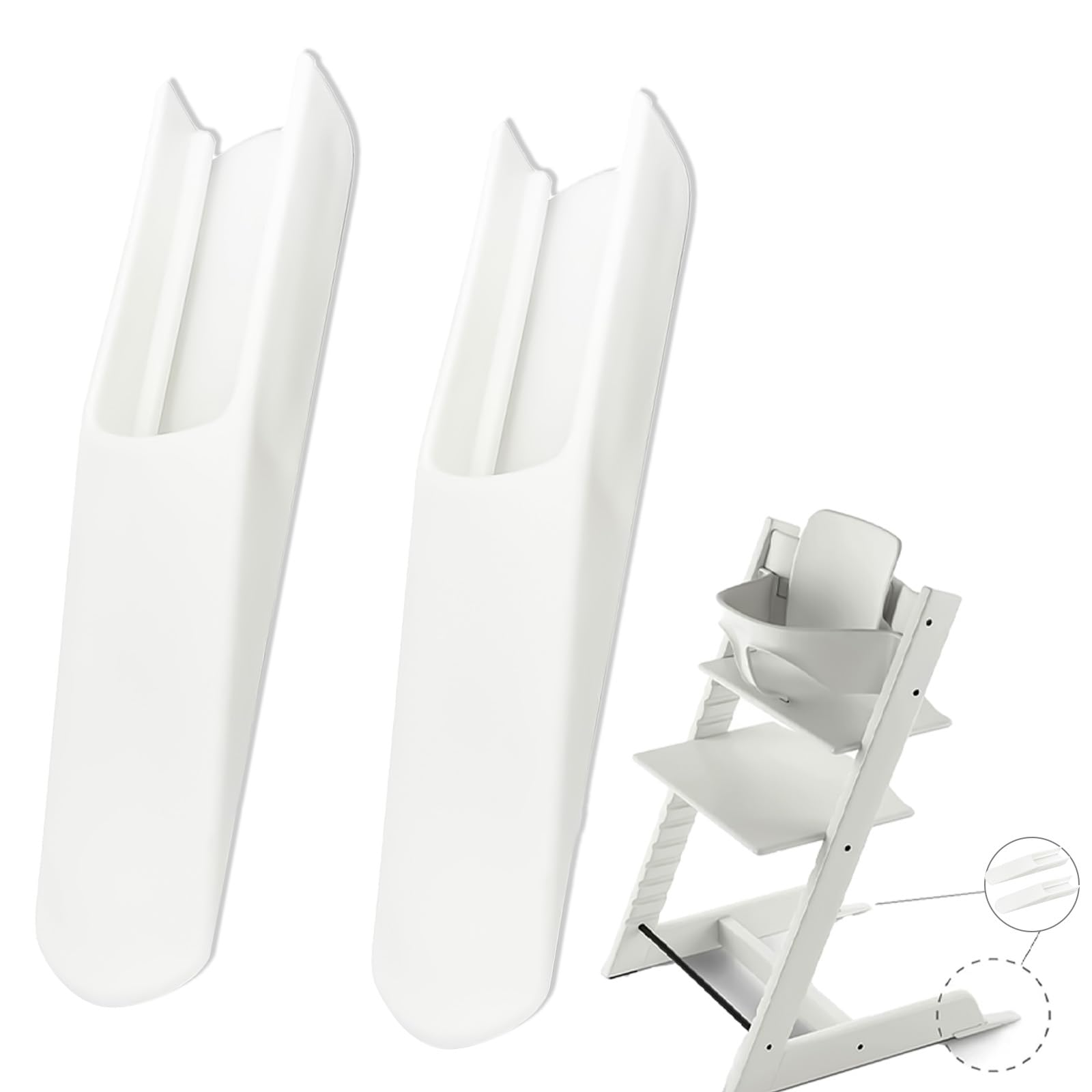 2 Stück Kippschutz,Erweitertes Gleiterset als Zubehör,Kinderhochstuhl Zubehör,Rutschfeste Sicherheit Fußabdeckung,Baby Hochstuhl Kippschutz Hochstuhlzubehör