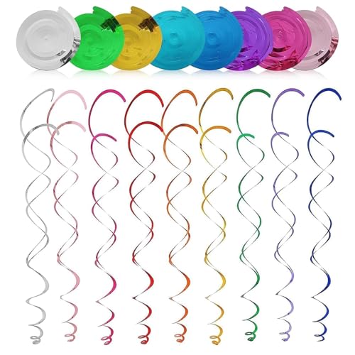 HASLED 36 Guirlandes Spirales Colorées - Décorations Tourbillons Suspendus pour Anniversaires,...
