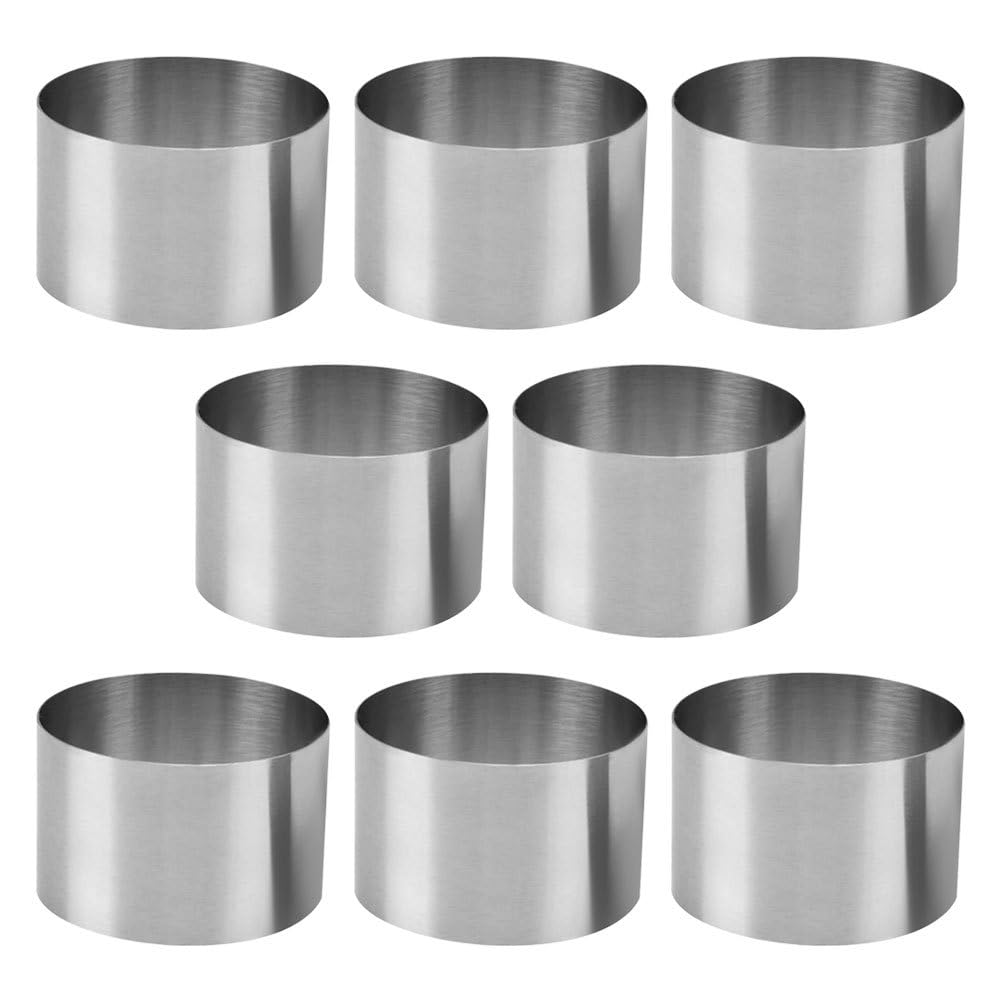 Molde redondo de acero inoxidable de 8 cm para pasteles pequeños y mousse 1