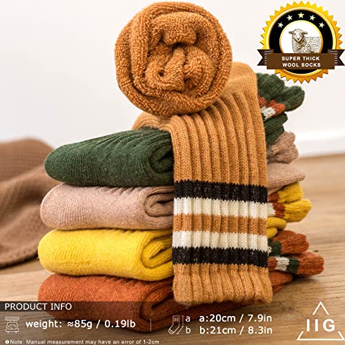 Image of IIG 3-5 Pairs Womens Super Thick Warm Winter Crew Socks Cute Fashion Knit Cozy Socks Gifts for Women