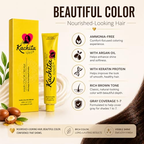Kachita Spell Hair Color Cream 4 Brown 100ml miniatura 3