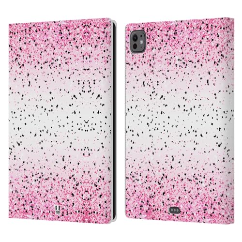 Étui portefeuille en cuir pour iPad Pro 11 M4 rose confettis