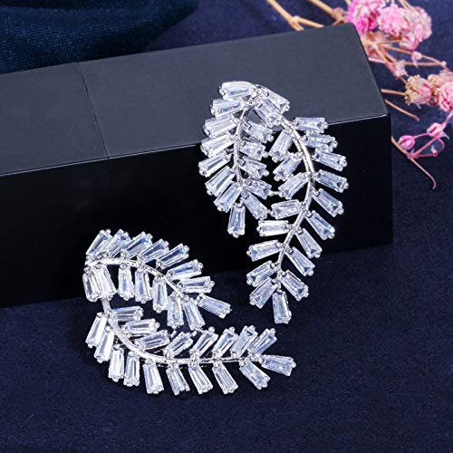 Boucles d'oreilles zircon et argent 925 grand format carré pour femme