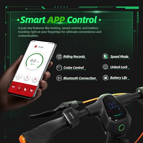 Image of Electric Scooter, 500W /650W Motor, Up to 19 MPH & 25 Miles Long-Range, 10 inch Pneumatic Tires, Foldable E Scooter for Adults with Dual Braking System and APP, Ideal for Safe Commuting
