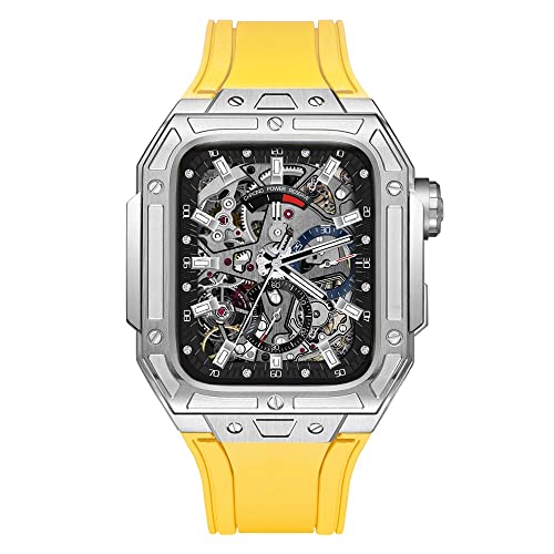 Boîtier acier inoxydable pour Apple Watch 44 mm et bracelet caoutchouc iWatch SE