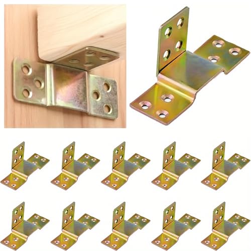 pekifaves 10 piezas de soporte central para conectar camas, Conectores para Cama Soporte de Viga, ángulos para marcos de cama de hierro, marcos de madera, soportes de esquina para marcos de cama