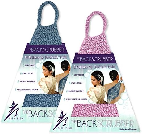 The Back Scrubber #1 Bath Shower Cleansing Loofah-style Body Exfoliator For Healthy Skin Care. 2-Pk Combo (Pink & Blue)