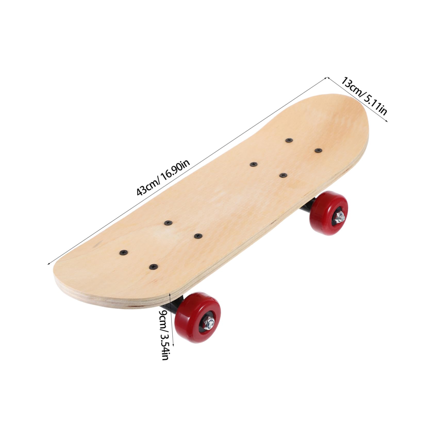 ibasenice Plain Skateboard Deck for Boys and Girls Hand-Painted Skateboard Toy (43cm Blank No Printing Smooth) Random