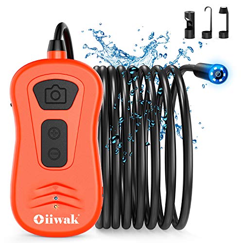 Oiiwak Wireless Endoscope 5.0 Megapixels 1944P WiFi Borescope Inspection Camera Snake with IP67