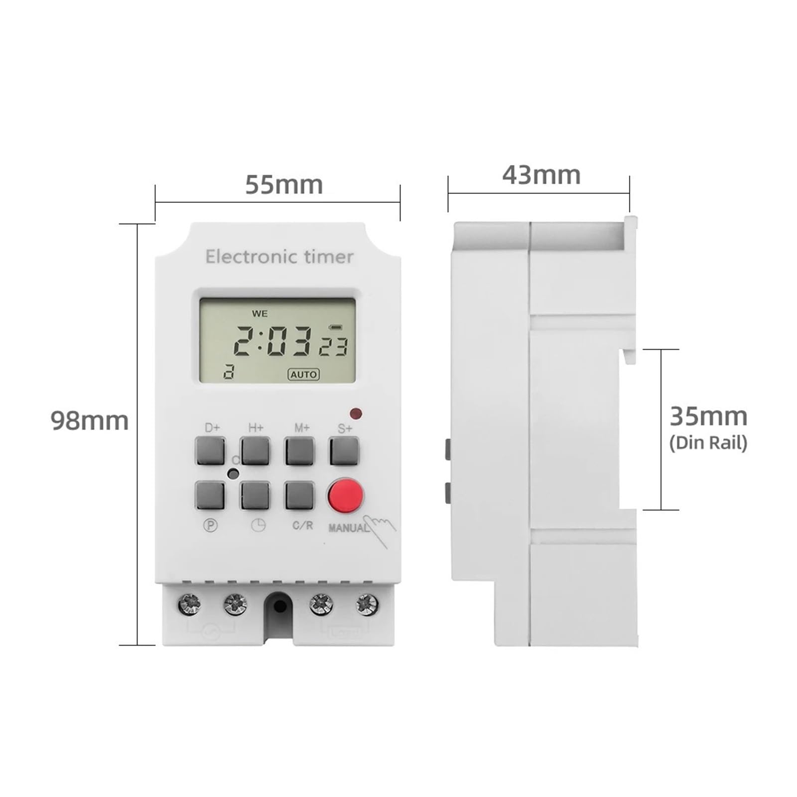 Interruttore temporizzatore programmabile Interruttore temporizzato digitale 220V, timer elettronico programmabile settimanale 7 giorni, controllore temporale 16A