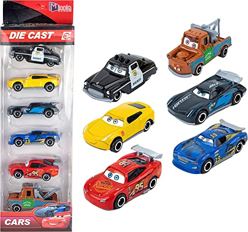 Image of Exclusive Collection of Play Set 6pcs Toy Vehichals Play Set Metal Die Cast Mini Racers Cars for Kid (Mini Metal Racing Car 6 pcs)