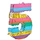 Nummer 5 Pinata Regenbogen Streifen Geburtstag Thema Party Supplies klein 29,5 x 42 x 7,6 cm