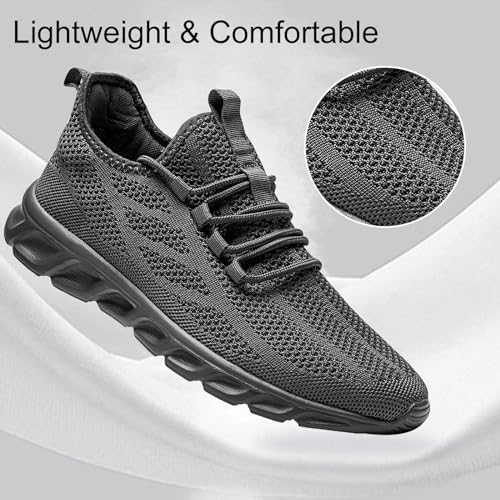 Image of WCIDFY Mens Running Shoes Mesh Breathable Tennis Shoes Lightweight Walking Sneakers Comfortable for Gym