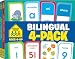 School Zone - Bilingual Spanish/English Flash Cards 4 Pack - Ages 4+, Preschool to Kindergarten, ESL, Language Immersion, ABCs, Sight Words, and More (Flash Card 4-pk) (English and Spanish Edition)