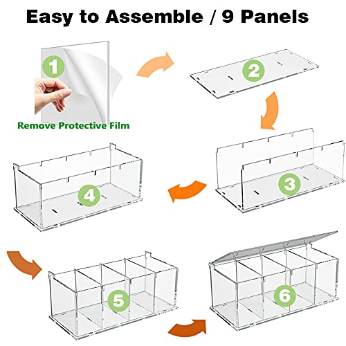 RR RAXMIN Coffee Capsule Holder Acrylic Box K Cup Holder Coffee Pod Storage Clear Acrylic 4 Compartment with Lid Organizer Coffee Bar Accessories by RR RAXMIN - Image 2