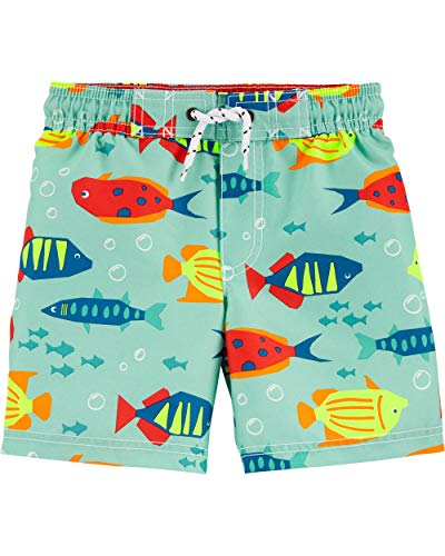Carter's Free Combination Boys Rashguard and Swim Trunks (Fish Swim Trunks, 12m)