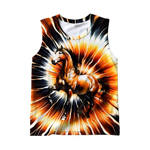 Unisex Tie Dye Tank Tops Sleeveless T Shirts Hippies Senior Shirt Beach Tees for Women and Men