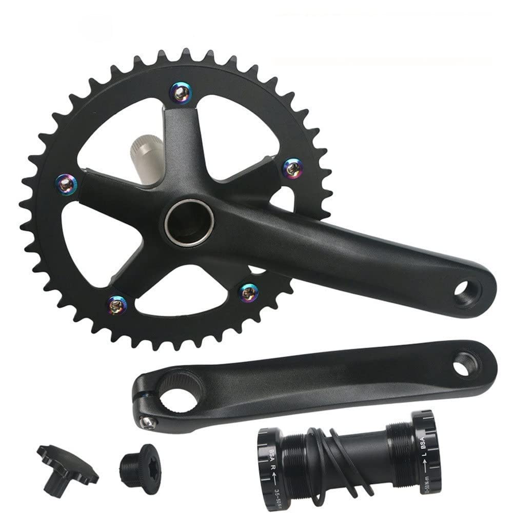 Guarnitura Mtb Crankset della bici da strada BCD 130mm. Crankset della bicicletta MTB 152mm 165mm 170mm Bracci a manovella for biciclette in lega di alluminio parti in lega di biciclette 42t Guarnitur