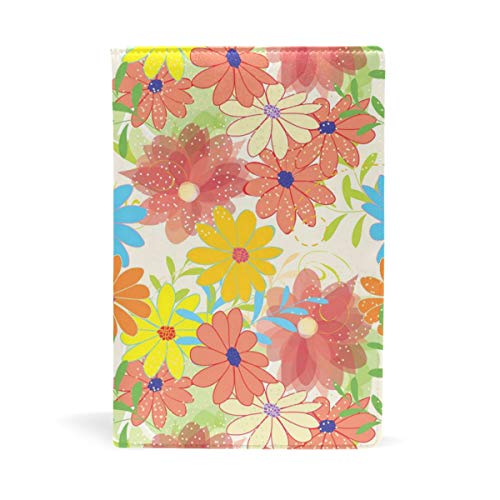 EZIOLY - Funda para libros de texto con diseño de girasoles y flores, se adapta a la mayoría de libros de texto de tapa dura de hasta 8,7 x 5,8 pulgadas Fácil de aplicar. Lavado y reutilizable