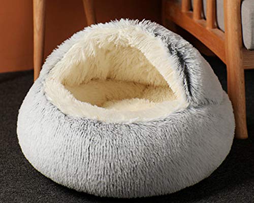 Cama para Mascotas pequeña y Mediana de Felpa cálida para Perros y Gatos,acogedora para Dormir para Mascotas,Antideslizante,cojín Grueso para el sofá para el otoño y el Invierno
