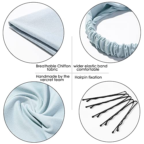 6 Pack Hair Scarf Headband For Women - Elastic Hair Kerchief Large Boho Triangle Bandana Head Scarf With Clips Non Slip Solid Color Headbands Hair Scarves Hair Accessories For Teen Girls #TOP2