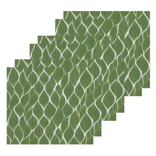 YANENDIE Abstract Olive Leaves Washcloths Towels, Highly Absorbent and Soft Cotton Face Cloths, 6 Pack Quick Dry Wash Cloths - 12 X 12 Inches