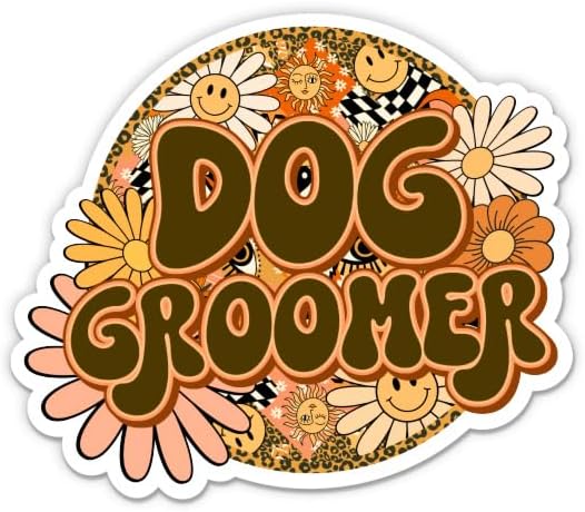 Calcomanía de peluquería para perros  Adhesivo para laptop de 5 pulgadas  Vinilo impermeable para automóvil, teléfono, botella de agua  Calcomanía