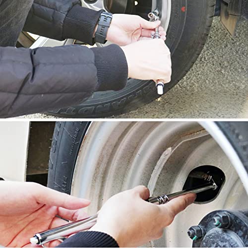 Image of ATsafepro Semi Truck Tire Pressure Gauge, Heavy Duty Tire Gauge Range to 150PSI /10Bar,Dual Head Air Pressure Gauge for RV, Semi, Truck,SUV and Car(Pack of 20)