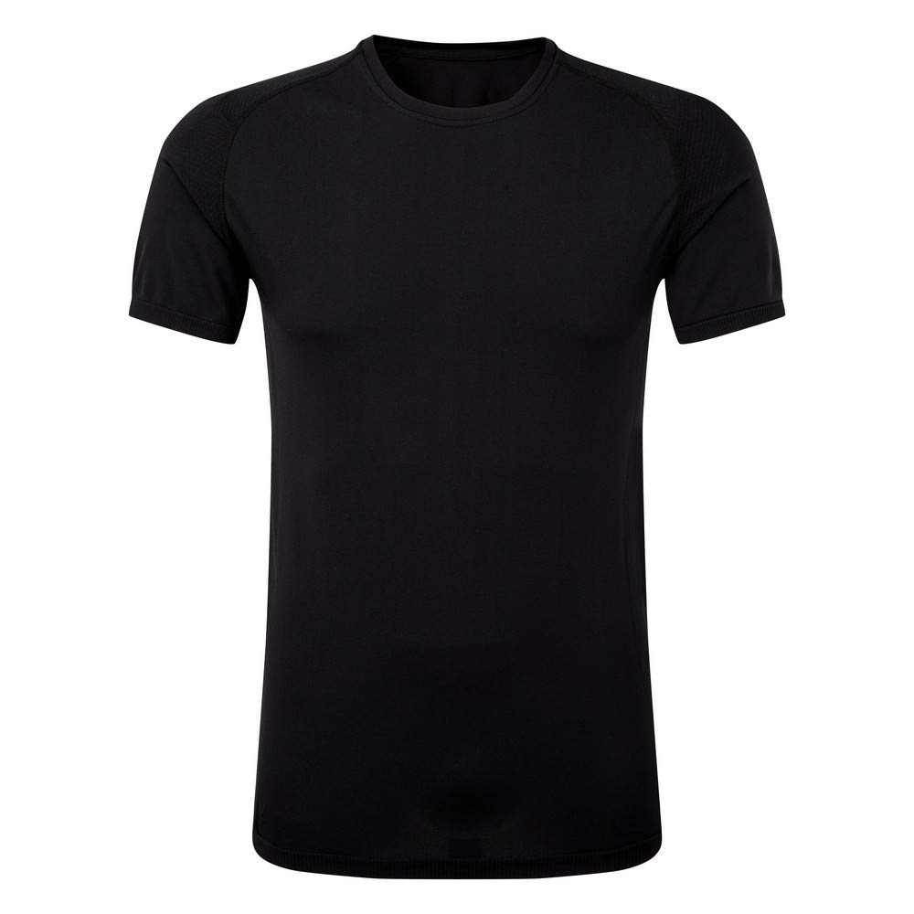 TriDri Mens Seamless 3D Fit Multi Sport Performance Short Sleeve Top (L) (Full Black)