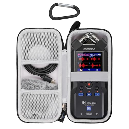 worfty for Zoom H4essential 4-Track Handy Recorder (2024 Model) Carrying Storage Case (Case Only) (Black)