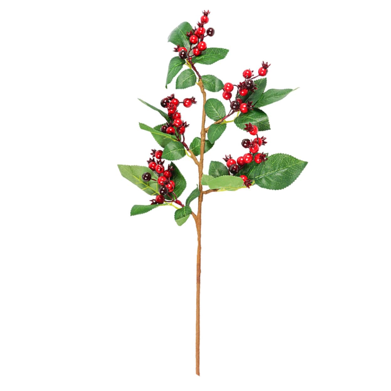 MAGICLULU Künstliche Rote Festtagsfrüchte für Partydeko Künstliche Rote Weihnachtsblumen als Tischdeko Am Tannenzweig für Garten für Weihnachtsbaumdeko