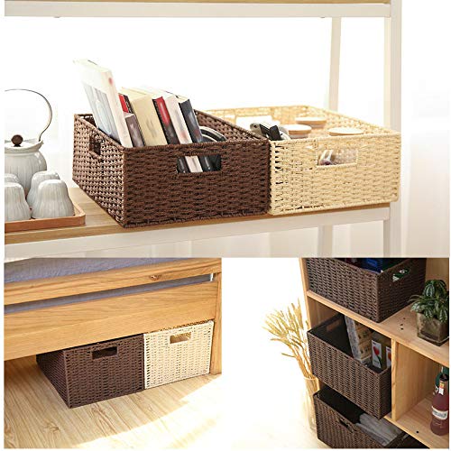 ブラウンの天然素材バスケット 天然素材収納バスケット ブラウン | カラーボックス・インナーボックス