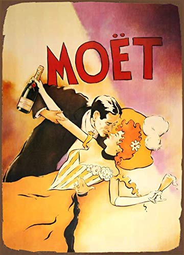 Bioprocess Moet And Chandon Vintage Style Metal Advertising Wall Plaque Sign Tin Sign Metal Decor Metal Sign Poster 8X12 Inches A4
