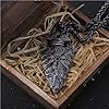 ZFSBRTL Wikinger Vegvisir Rune und Helm der Ehrfurcht Odin Speer Anhänger Halskette, Nie verblassen Nordische Mythologie Schmuck Wikinger heidnisches Amulett Geschenk #5