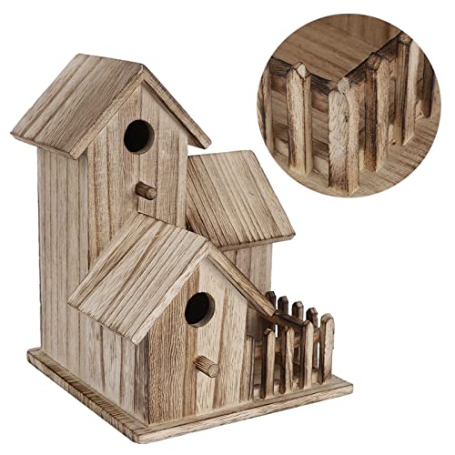 aqxreight Casa para Pájaros de Madera, Pequeño Jardín Al Aire Libre, Caja Nido para Pájaros, Casa para, Suministros para Mascotas, Decoración, Loros, Otras Aves, Animales de Refugios, Hermosa Forma