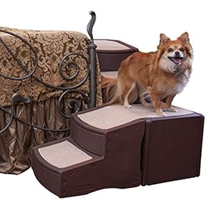 Pet-Gear-Easy-Step-Bed-Stair-for-CatsDogs-with-Storage-Compartment-Removable-Washable-Carpet-Treads-Space-Saving-Multi-Position-DesignChocolate375-x-14-x-26-Inch-Pack-of-1 Easy Step Bed Stair for Pets