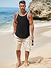Runcati Tank Top Men's Sleeveless Muscle Shirts Gym Fitness Functional Shirt Training Vest Bodybuilding Undershirt Men T-Shirt Summer Sports Running Shirt, Black, XL #3