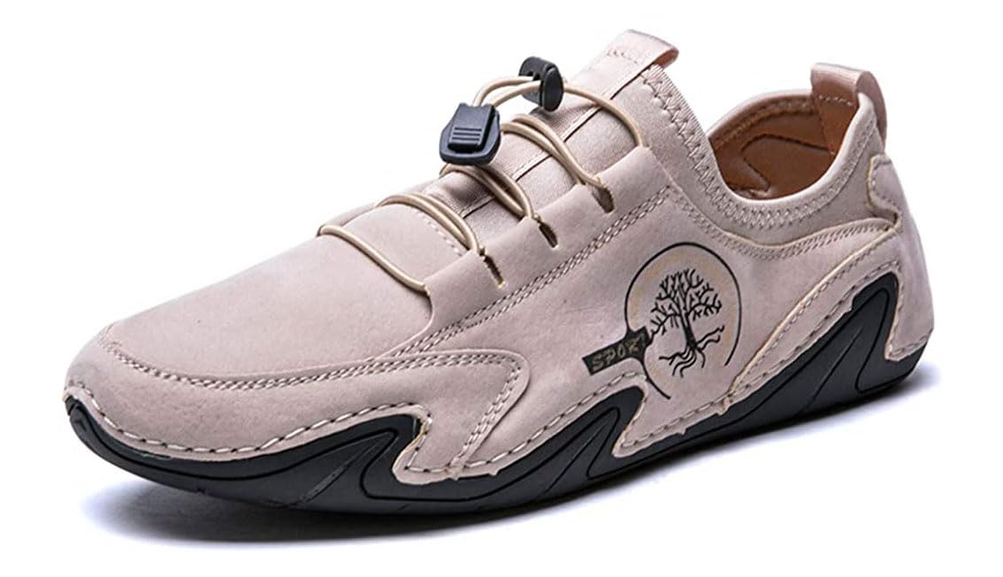 Męskie Casual Loafers Slip On Boat Buty Comfort Jazda Buty na zewnątrz Biuro Lekkie sukienki Buty Skórzane Sznurowanie Mokasyny