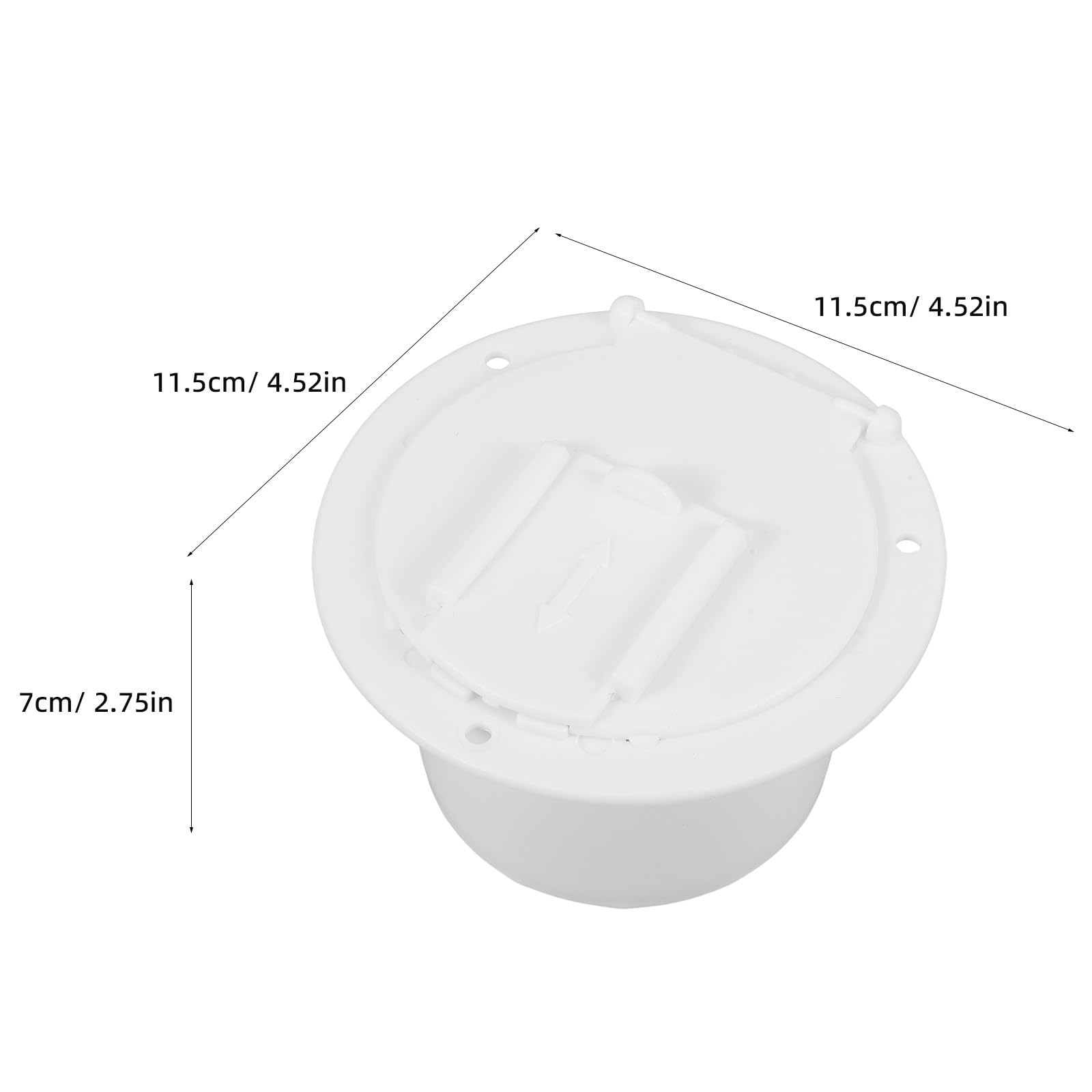 Lot de 2 trappes de Passage de câbles Marins : Orifice d'entrée de câble électrique Rond pour Camping-Car, Caravane ou Bateau - Passe-câbles étanche en Plastique Blanc
