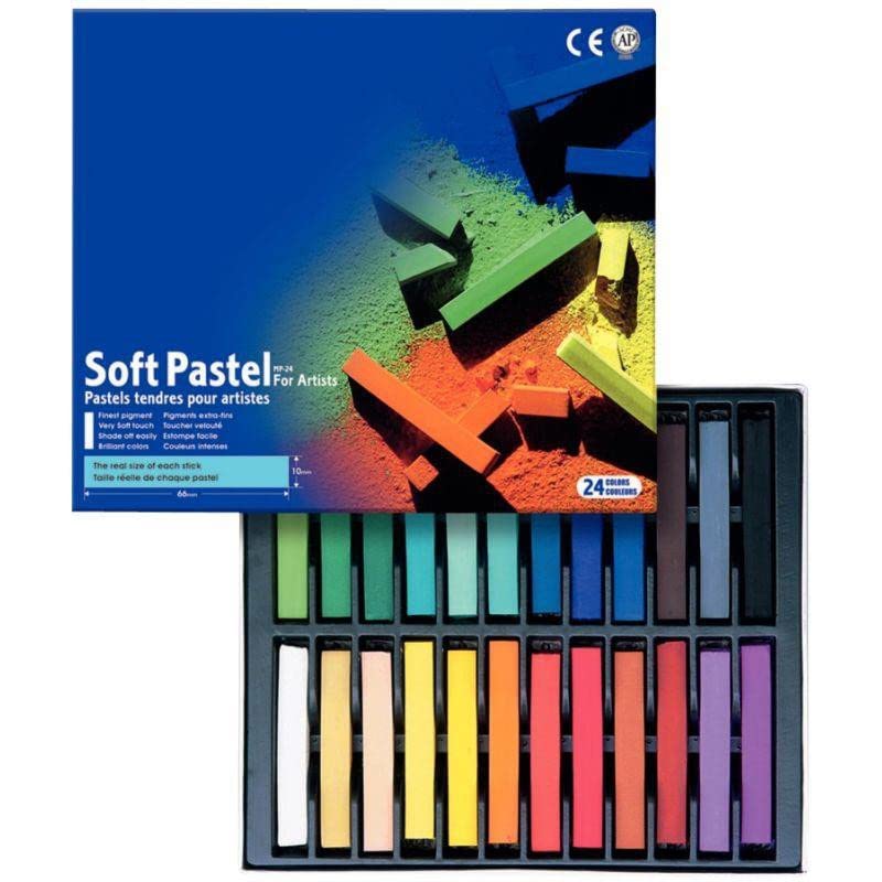 Mungyo, Square Soft Pastels, 24 Assorted Colours