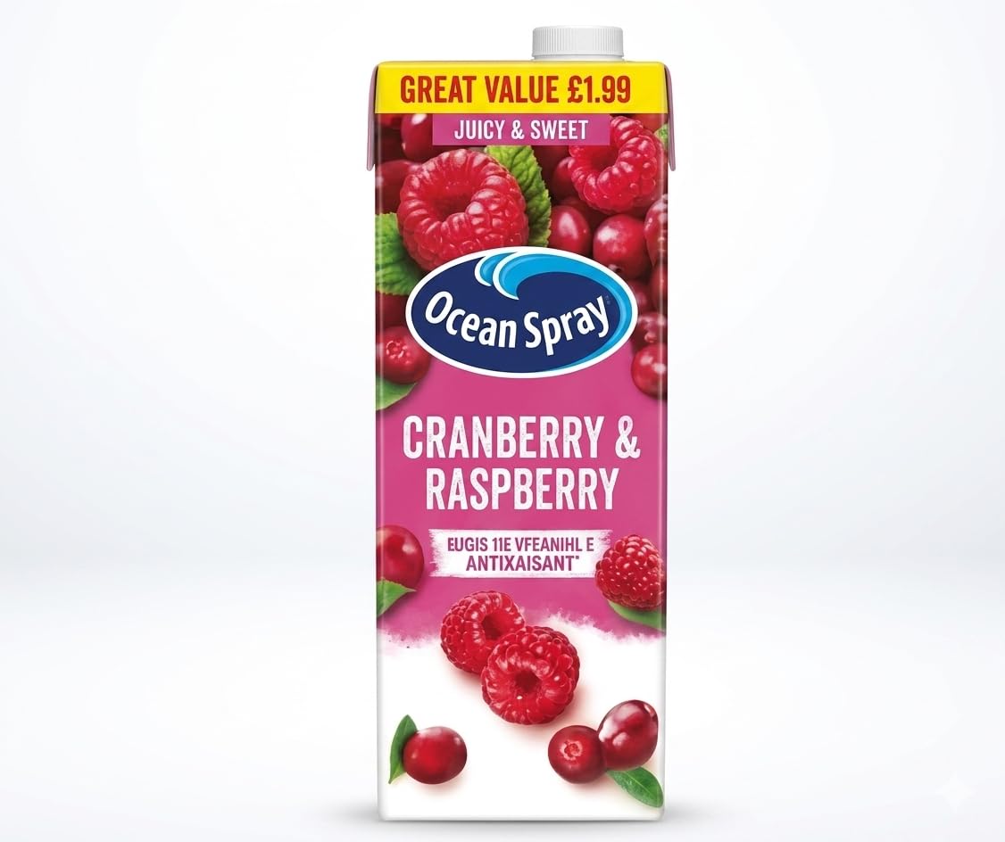 Ocean Spray Cranberry & Raspberry Juice Drink, High in Vitamin C, BY FEBORA, No Added Sugar, 1 Litre-picture-26