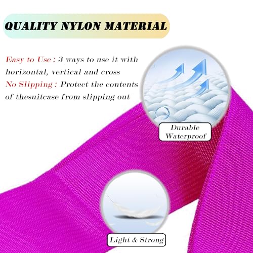 Personalized Luggage Straps, Custom Adjustable Suitcase Belt Embroidered with Name/Text, 2" W Travel Strap TSA Secure Bag Band Closure Gifts for Traveler Businessman - Adjusts from 38" to 74" L2