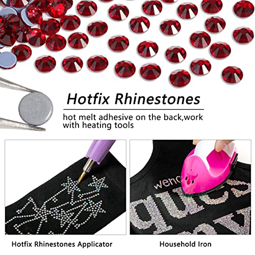 Beadsland Hotfix Rhinestones, 2880pcs Flatback Crystal Rhinestones for Crafts Clothes DIY Decorations,Siam, SS6, 1.9-2.1mm - Image 4