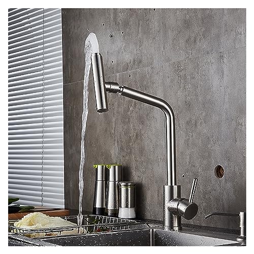 Grifo de cocina a prueba de salpicaduras y caño giratorio universal de acero 304 5