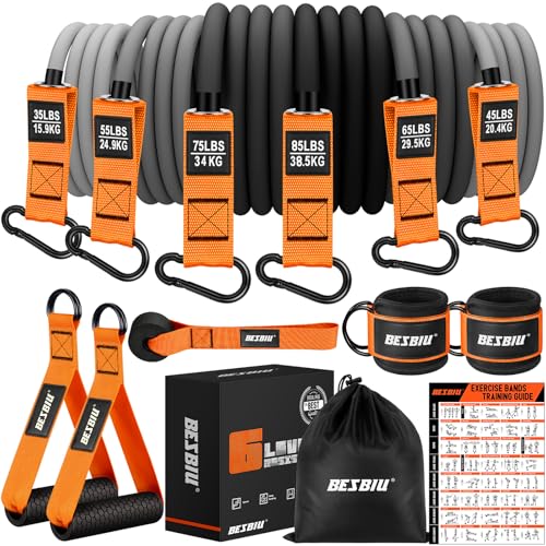 Image of Heavy Resistance Bands for Working Out, 300lbs /360lb /420lb Exercise Bands Workout Bands with Handles, Door Anchor, Ankle Straps, Home Gym Workout Equipment for Men Fitness Strength Training Stretching